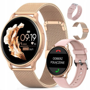 Damski Smartwatch Zegarek Z Funkcją Rozmowy Złoty