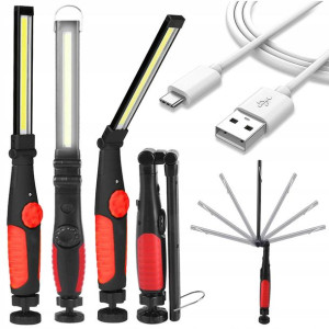 Latarka Warsztatowa Magnes Lampka Lampa Cob Led