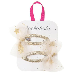 Rockahula Kids - 2 spinki do włosów Moonlight Tulle Bow Clips Gold
