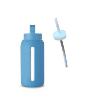 Zestaw Muuki Szklana butelka na wodę 720 ml + słomka i szczoteczka - Ocean