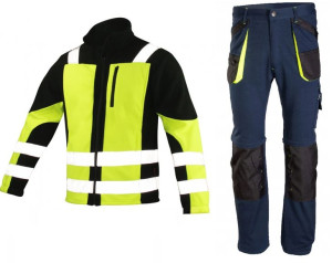Zestaw Bluza Polar Odblaskowa + Spodnie Robocze Ciepłe S-xxl