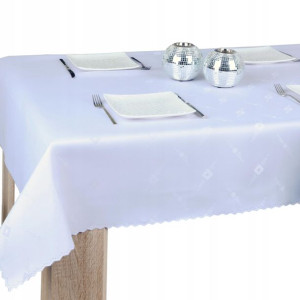 Obrus biały ślub chrzest świąteczny 350x140 wzory