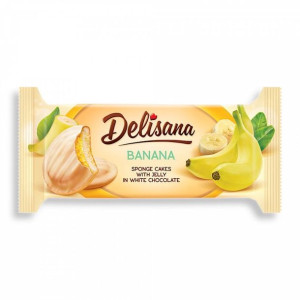Pakiet 5szt Delisana Ciastka z galaretką bananową w czekoladzie