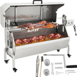 Grill do pieczenia z rożnem do 60 kg zamykany