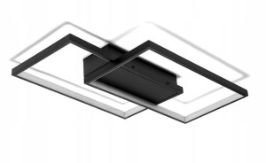 Kwadraty LED 48W lampa sufitowa 2-punktowa z pilotem czarna