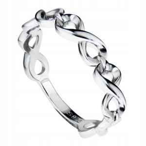 Pierścionek Obrączka Nieskończoność Infinity 925