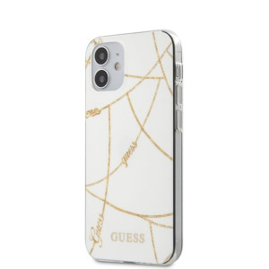 Guess Gold Chain - Etui Iphone 12 Mini (biały)