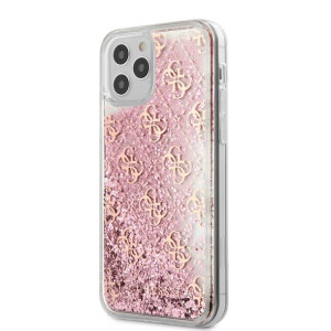 Guess 4g Liquid Glitter - Etui Iphone 12 / Iphone 12 Pro (różowy)