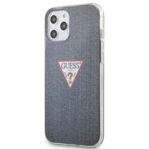 Guess Denim Triangle Dk - Etui Iphone 12 Pro Max (granatowy)