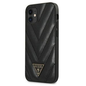 Guess V Quilted - Etui Iphone 12 Mini (czarny)