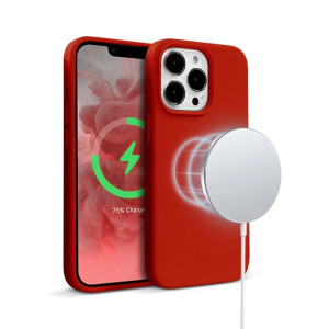 Crong Color Cover Magnetic - Etui Iphone 13 Pro Max Magsafe (czerwony)
