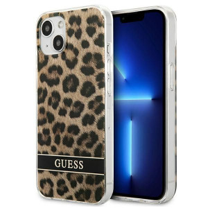 Guess Leopard Electro Stripe - Etui Iphone 13 (brown)