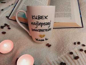 Kubek na dzień nauczyciela malowany farbami 100% handmade