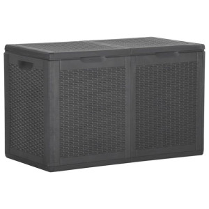 Skrzynia ogrodowa, 180 L, czarna, rattan PP