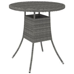 Stolik ogrodowy, szary, 70x70x73 cm, polirattan