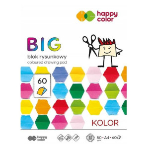 Blok Rysunkowy Kolorowy Big A4 80G 15 Kolorów Happy Color 60Ark
