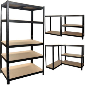 Regał magazynowy metalowy czarny 180x90x40 cm