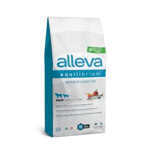 Alleva Equilibrium Sensitive Adult Medium/Maxi Ocean Fish 12kg +2kg GRATIS