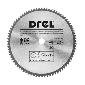 Piła tarczowa do drewna 230 mm x 80 T CON-TCT-2308 Drel
