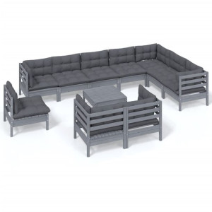 11-cz. zestaw wypoczynkowy do ogrodu, poduszki, szara sosna