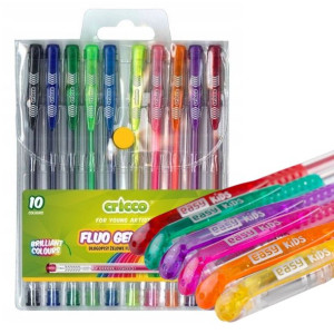 Długopis Żelowy Cricco Fluorescencyjne Zestaw 10 Sztuk