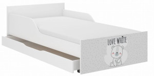 Łóżko dziecięce PUFI 160x80 BIAŁY MISIU