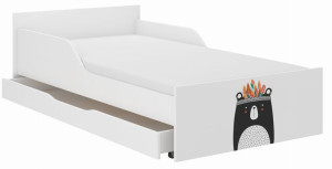 Łóżko dziecięce PUFI 160x80 MIŚ CZARNO-BIAŁY