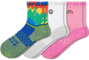 3X Bawełniane Skarpety Damskie Crocs Tie Dye 38-42