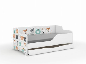 Łóżko dziecięce LILU 160x80 ZWIERZĄTKA- komplet