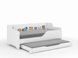 Łóżko dziecięce LILU 160x80 MINI ZOO z funkcją spania