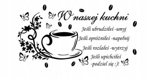 Naklejki ścienne do kuchni DK104 cytat kwiaty 100x50cm