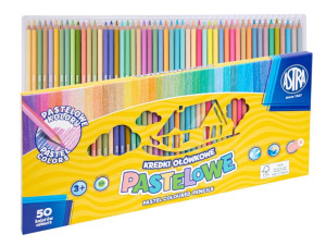 Kredki Ołówkowe Okrągłe Pastelowe Astra 50 Kolorów