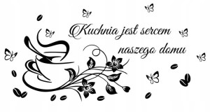 Naklejki na ścianę KAWA DK100 cytat DO KUCHNI 120x60cm