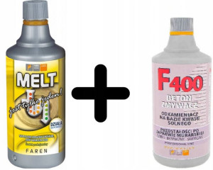 Faren Udrażniacz Rur Melt + Odkamieniacz na Bazie Kwasu Solnego F400