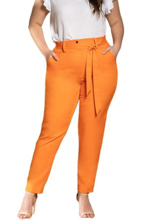 Spodnie  KOSTA pomarańczowe 56 PLUS SIZE