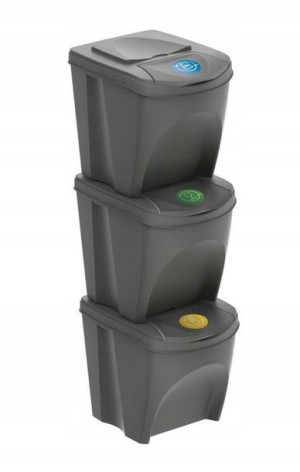 Kosz Do Segregacji Śmieci Kosze Pojemniki 3x25l Sz