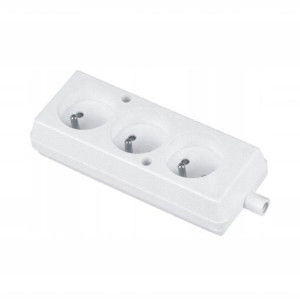 Gniazdo Przenośne 3 Gniazd Z/0 16a 250v Białe