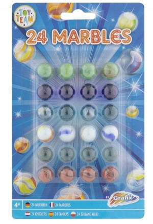 Szklane Kulki Kule Murmelki 24 Sztuki Zestaw