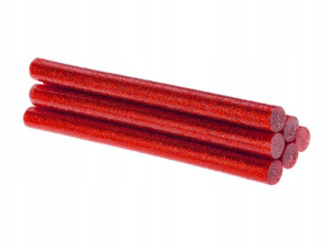 Klej Na Gorąco Czerwony Brokat Wkłady 11mm 5szt