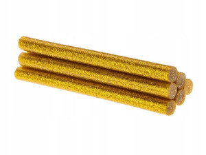 Klej Na Gorąco Złoty Brokat Żółty Wkłady 11mm 5szt