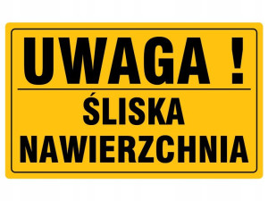 Tablica Informacyjna Pcv Śliska Nawierzchnia 20x33