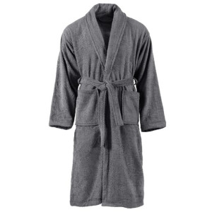 Szlafrok unisex z frotte, 100% bawełna, antracytowy, rozmiar S