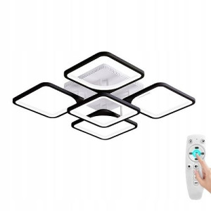Lampa Żyrandol Nowoczesny Led 5 Kwadratów+pilot