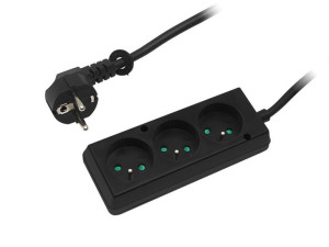 4806  Przedłużacz ps-370p (3x1,5) 3m 3gu czarn