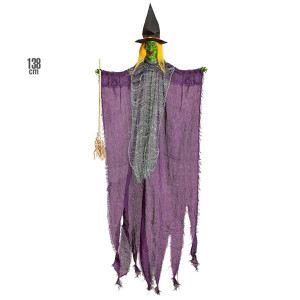 Dekoracja Czarownica Z Miotłą Wiedźma Halloween
