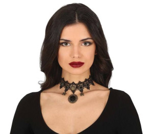 Naszyjnik Choker Czarny Pająki Pająk Halloween