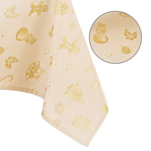 Ameliahome Obrus Christmasstory Hmd Gold 140x400