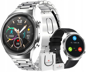 Smartwatch Giewont GW440-5 SREBRNY + Pasek Czarny