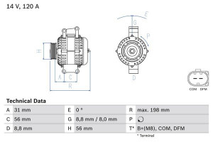 Alternator 12V BOSCH 0986045380 2711540202
