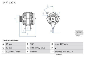 Alternator 12V BOSCH 0986049171 1477737